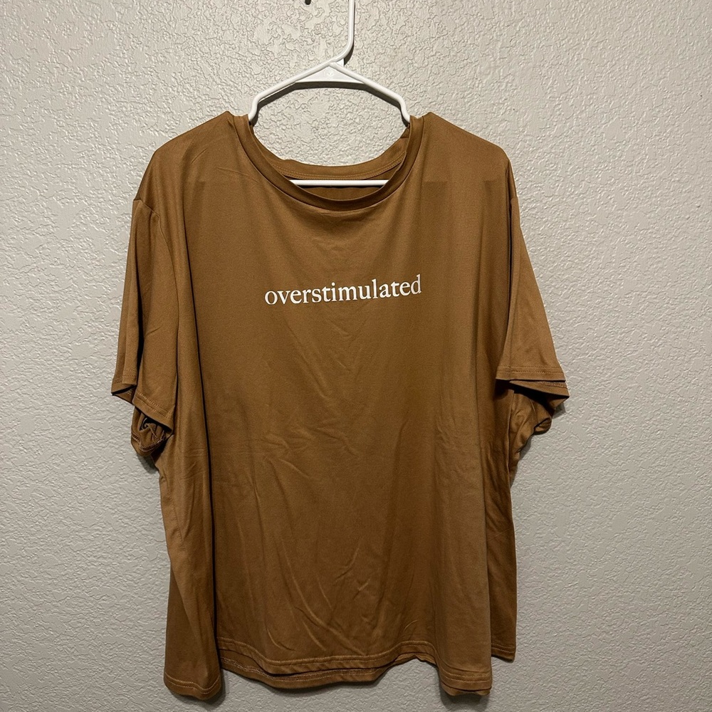 Overstimulated Light Brown Graphic Tee